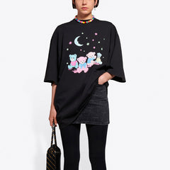 Kaos Pendek Balenciaga dengan Motif Gambar/Cetak, Cocok untuk Pria dan Wanita -BL-06