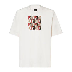 Kaos Pendek FENDI dengan Motif Gambar/Cetak, Cocok untuk Pria dan WanitaF-39