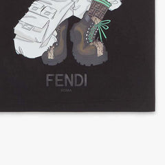 Kaos Pendek FENDI dengan Motif Gambar/Cetak, Cocok untuk Pria dan WanitaF-43