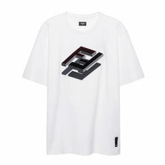 Kaos Pendek FENDI dengan Motif Gambar/Cetak, Cocok untuk Pria dan WanitaF-11
