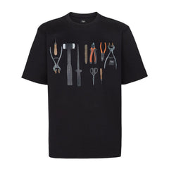 Kaos Pendek FENDI dengan Motif Gambar/Cetak, Cocok untuk Pria dan WanitaF-21