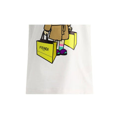 Kaos Pendek FENDI dengan Motif Gambar/Cetak, Cocok untuk Pria dan WanitaF-41