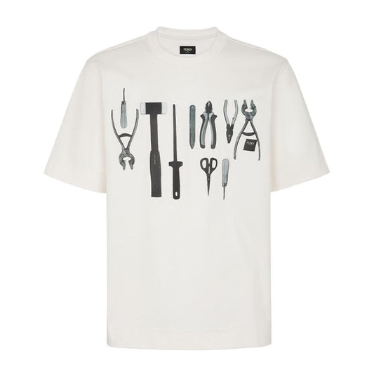 Kaos Pendek FENDI dengan Motif Gambar/Cetak, Cocok untuk Pria dan WanitaF-22