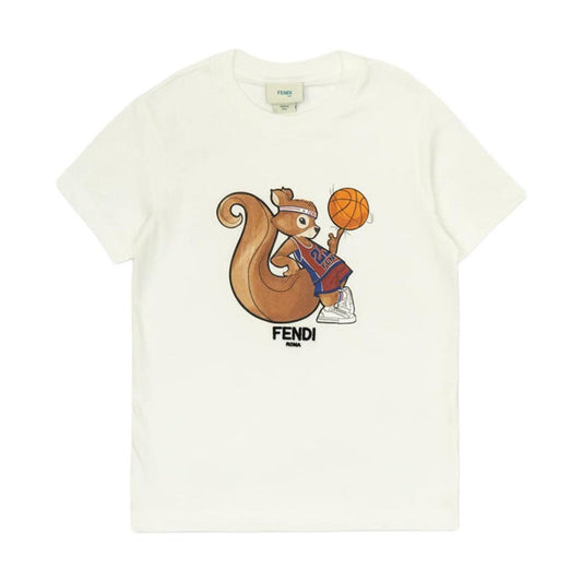 Kaos Pendek FENDI dengan Motif Gambar/Cetak, Cocok untuk Pria dan WanitaF-38