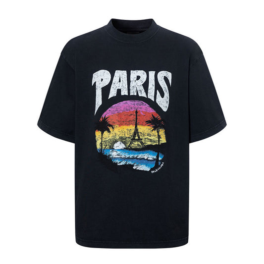 Kaos Pendek Balenciaga dengan Motif Gambar/Cetak, Cocok untuk Pria dan Wanita -BL-02